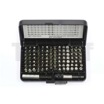 bity 1/4", PL - PH - PZ - Inbus - Torx, S2, sada 100 dílů