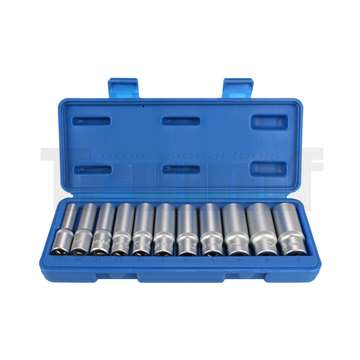 hlavice nástrčné 3/8", 6ti hran 8 - 19 mm, prodloužené, sada 11 dílů