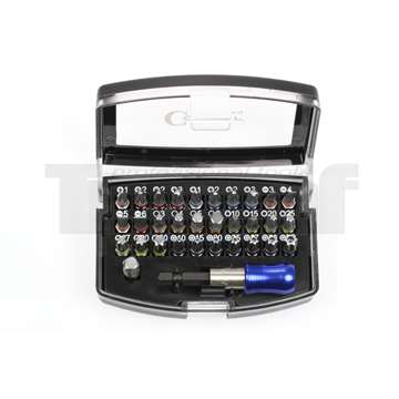 bity 1/4", PL - PH - PZ - Inbus - Torx, S2, sada 32 dílů