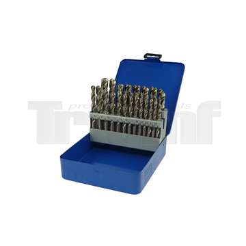 vrtáky spirálové broušené HSS, průměr 6,0 - 10,0 mm x 0,1 mm, sada 41 dílů