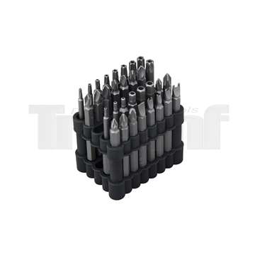 bity 1/4", PL - PH - PZ - Inbus - Torx - Tri-Wing, prodloužené, sada 32 dílů