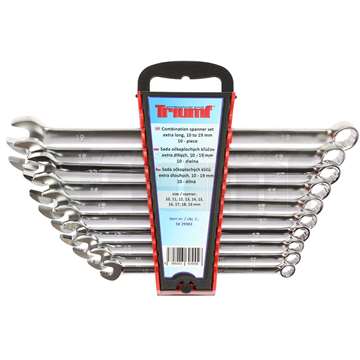 klíče očkoploché 12ti hran 10 - 19 mm, prodloužené, sada 10 dílů, v plastovém pořadači