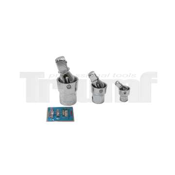 kardany 1/4" - 1/2", kulové, sada 3 díly