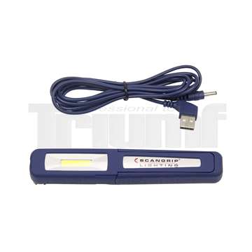 svítilna příruční LED COB pásek + 1 LED ultra svítivá, akumulátorová 3,7 V/ 750 mA