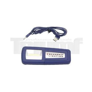 svítilna příruční LED COB pásek + 1 LED ultra svítivá, akumulátorová 3,7 V/ 1600 mA