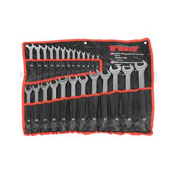 klíče očkoploché 6 - 32 mm, vyhnuté 75°, sada 25 dílů, v textilním obalu