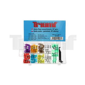 pojistky nožové ploché, sada 97 dílů