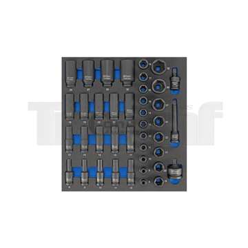modul - nástrčné hlavice 1/2", tvrzené, prodloužené, 41 dílů, velikost 2/3