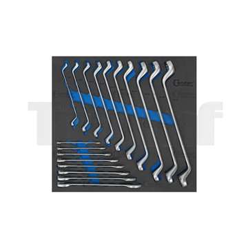 modul - klíče ploché a očkové, vyhnuté 75°, Xcess Performance, 18 dílů, velikost 2/3