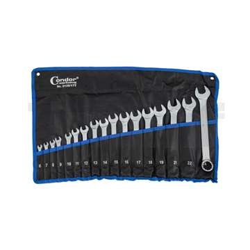 klíče očkoploché 6 - 24 mm, sada 17 dílů, v textilním obalu