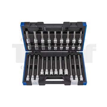 hlavice zástrčné 1/2", Inbus 5 - 19 mm, délka 55 - 100 - 140 - 200 mm, S2, sada 30 dílů