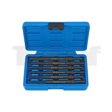 vyrážeče pro pneumatické sekací kladivo, průměr 5,2 - 12,7 mm, délka 180 mm, sada 6 dílů