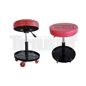 stolička montážní s odkládací policí, pojízdná průměr sedáku 360 mm, výška 380 - 510 mm