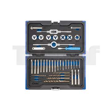 závitníky sadové M3 - M12, vrtáky broušené 2,5 - 10,2 mm, HSS-Co.5%, sada 41 dílů
