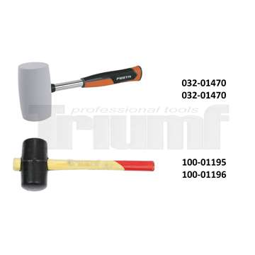 palička gumová bílá, kovové topůrko