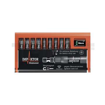 bity 1/4" impaktor, PH, PZ, Imbus, Torx, sada 10 dílů