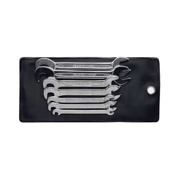 klíče ploché oboustranné 4 -13 mm, extra tenké, hlavy vyhnuté 15° a 82,5°, sada 12 dílů