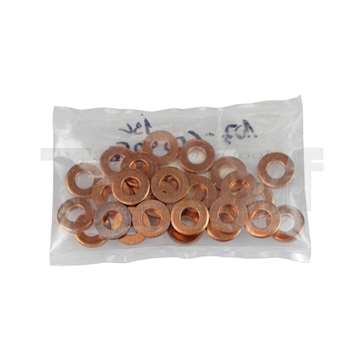 podložka měděná 15x7,5x1,0 mm, pod vstřikovač, 30 ks