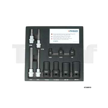 hlavice zástrčné a nástrčné speciální pro práci na brzdových třmenech, sada 11 dílů