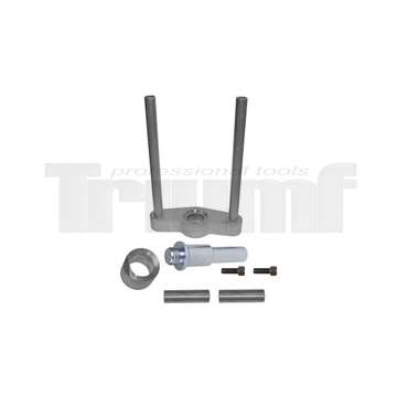 rám lisovací s přípravky na demontáž šroubu listového pera Scania, pro hydr. píst max 32t