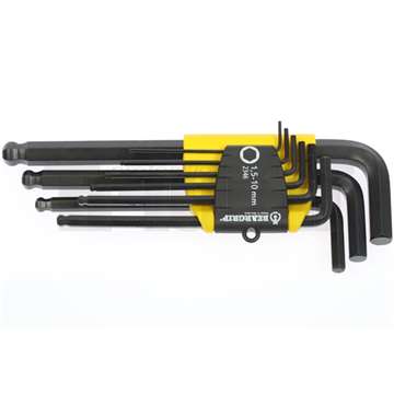 klíče zástrčné Inbus 1,5 - 10 mm, s koulí, dlouhé, sada 9 dílů, 2346