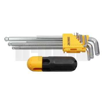 klíče zástrčné Inbus 1,5 - 10 mm, extra dlouhé s koulí, s T-rukojetí, sada 9 dílů