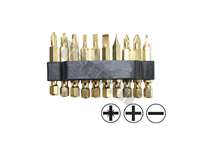 bity 1/4", PL - PH - PZ, délka 50 mm, sada 10 dílů, maximální zatížení 25 Nm - VÝPRODEJ