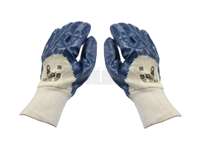 rukavice pracovní bavlněné máčené v modrém nitrilu, vel. 9"