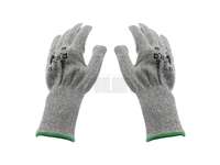 rukavice pracovní "TITA" bezešvý úplet z vláken HPPE, s protiskluzovými terčíky, protiprořezové
