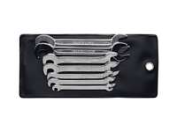 klíče ploché oboustranné 4 -13 mm, extra tenké, hlavy vyhnuté 15° a 82,5°, sada 12 dílů