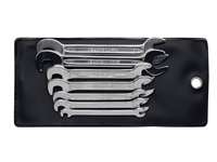 klíče ploché oboustranné 4 -11 mm, extra tenké, hlavy vyhnuté 15° a 82,5°, sada 8 dílů